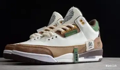 SE Dark 398614-500 Jordan White Brown 3 Green Retro Shoes Air 0526